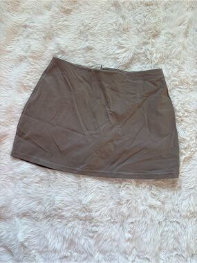 Garage Taupe Womens Mini Skirt with Built in Shorts